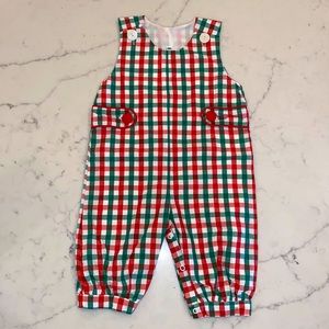 NWOT Cecil and Lou Boy’s Christmas Pant Romper (6m)